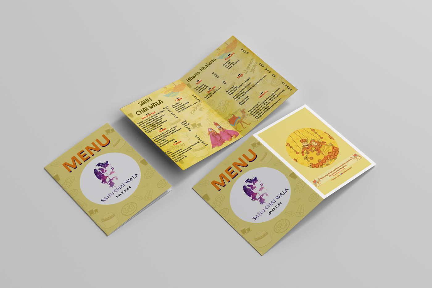 Restaurant menu design — food brand identity by Sanchita Bhatia, Jaipur