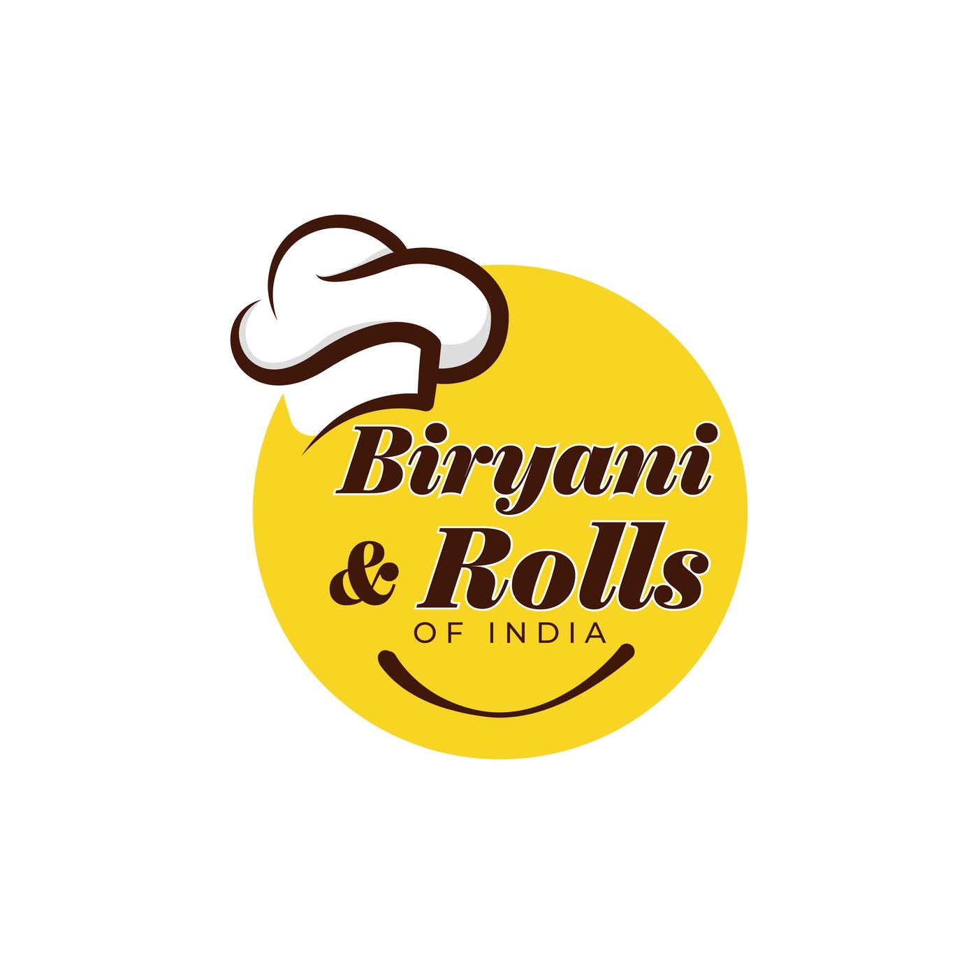 Biryani and Rolls restaurant logo design — food brand identity by Creativeskroll India