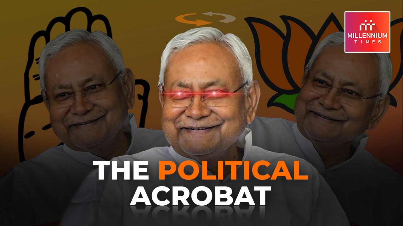 Political acrobat YouTube thumbnail — news channel video thumbnail by Sanchita Bhatia